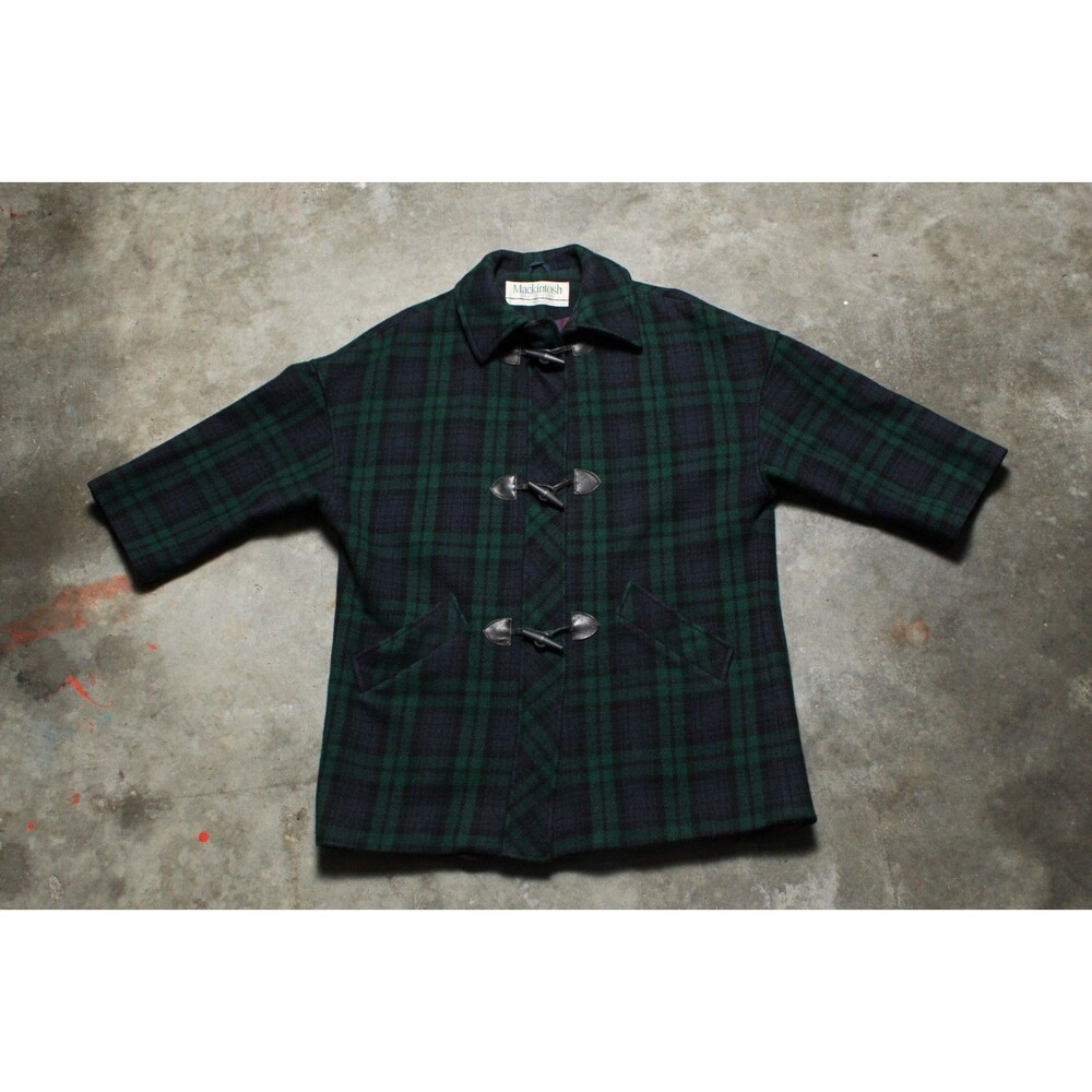 Vintage 1990s USA Made Mackintosh Plaid Coat - XL